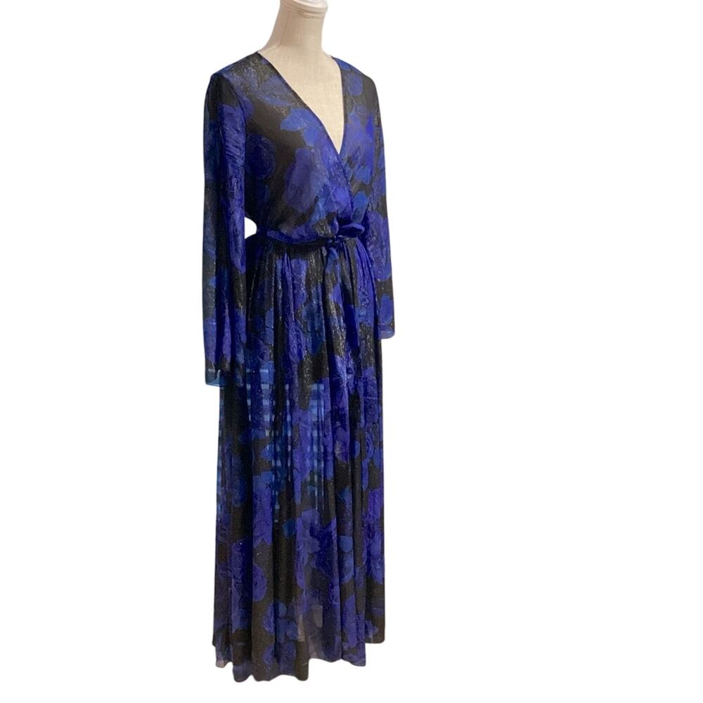 Alexa B Nites Blue Floral Dress